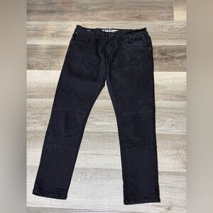 SOBK Slim Fit Stretch Straight Black Denim Jeans Men's (W34 - L30)